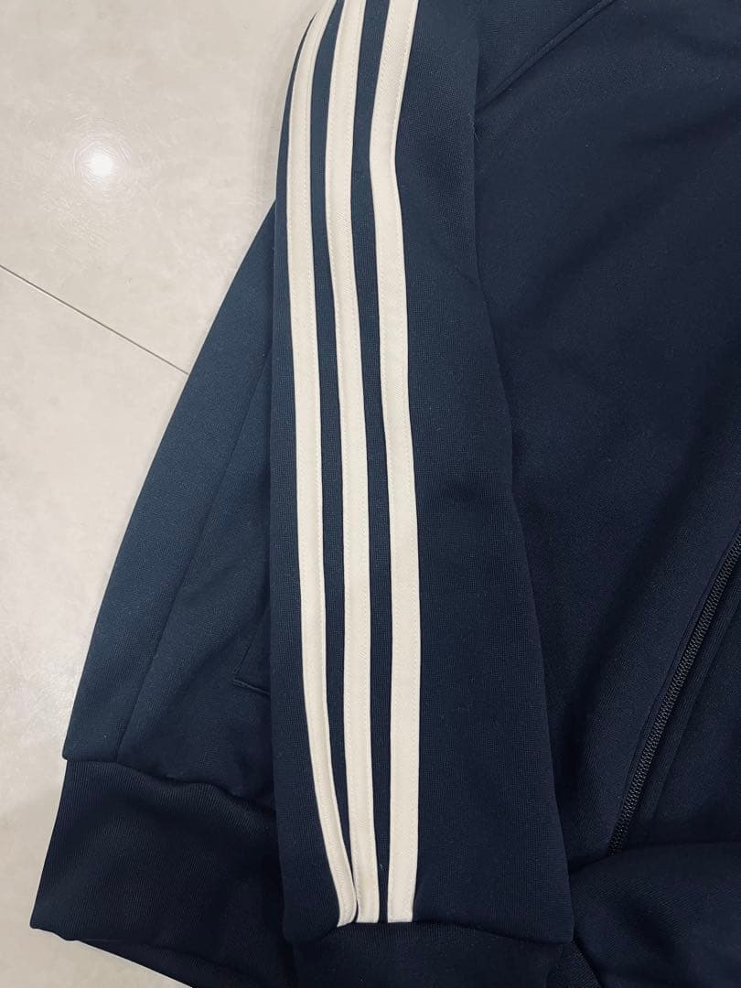 【adidas】アディダス 刺繍 トレフォイルロゴ SST ジャージ XL 紺