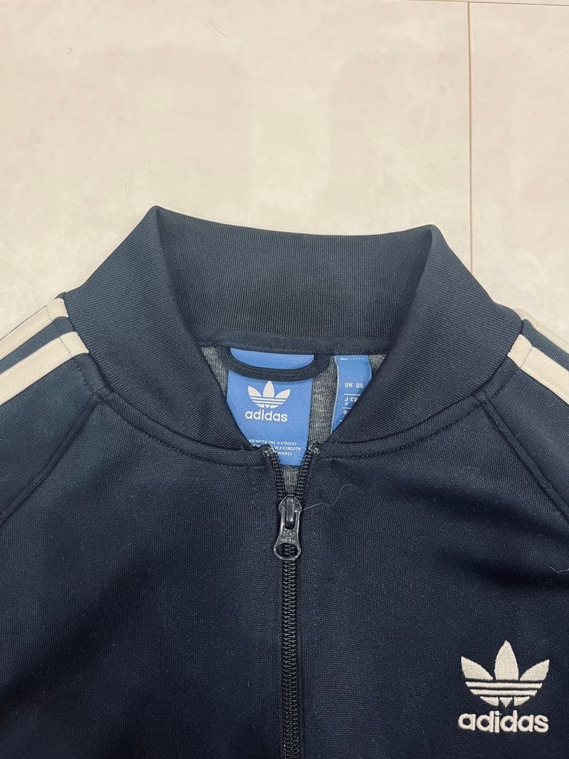 【adidas】アディダス 刺繍 トレフォイルロゴ SST ジャージ XL 紺