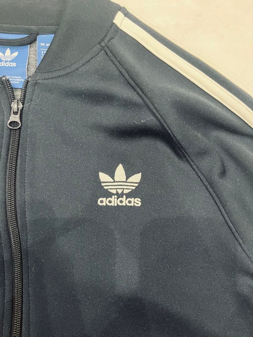 【adidas】アディダス 刺繍 トレフォイルロゴ SST ジャージ XL 紺