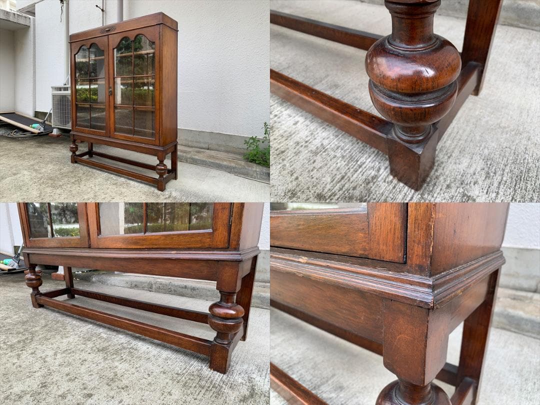 英国｜イギリス｜アンティーク｜オーク材｜ブックキャビネット｜本棚｜