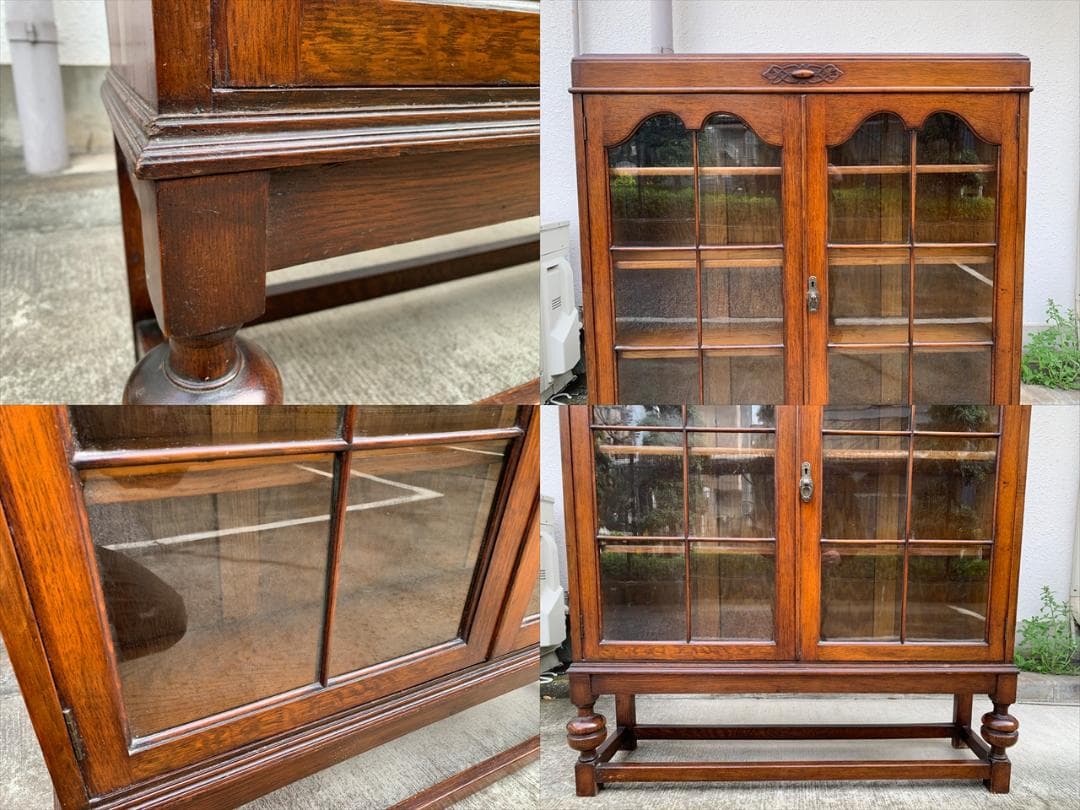 英国｜イギリス｜アンティーク｜オーク材｜ブックキャビネット｜本棚｜