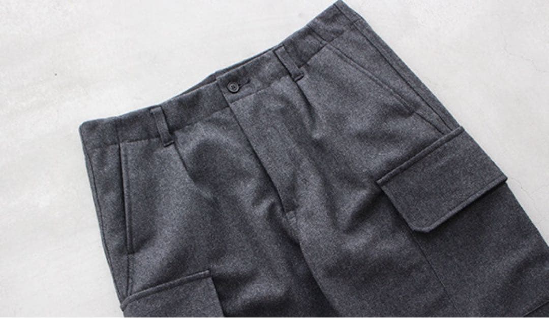 STILL BY HAND ウールメルトン　カーゴパンツ 46 PT0594