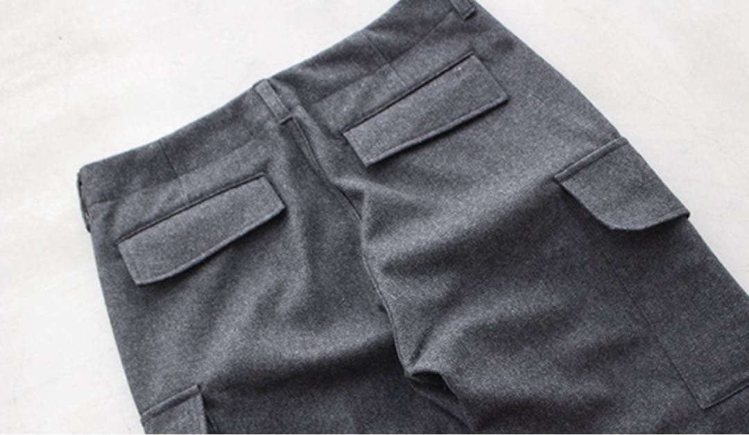 STILL BY HAND ウールメルトン　カーゴパンツ 46 PT0594