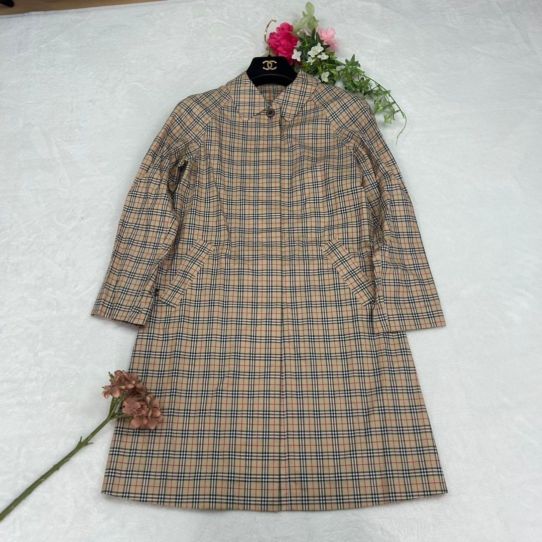 E827 美品 140 バーバリー ひざ丈 シャツワンピース レディース キッズ
