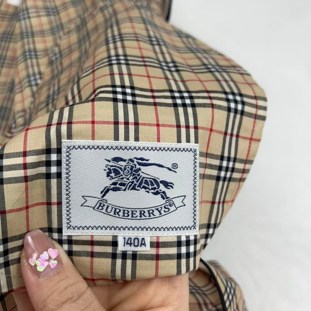 E827 美品 140 バーバリー ひざ丈 シャツワンピース レディース キッズ