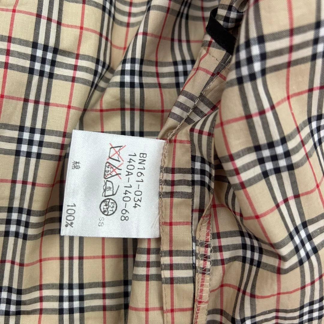 E827 美品 140 バーバリー ひざ丈 シャツワンピース レディース キッズ