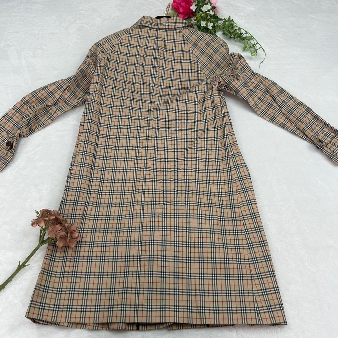 E827 美品 140 バーバリー ひざ丈 シャツワンピース レディース キッズ