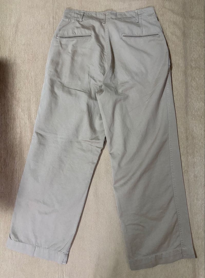 40's U.S.ARMY チノパンツ　尿素ボタン　両玉縁　細ベルトループ　実物