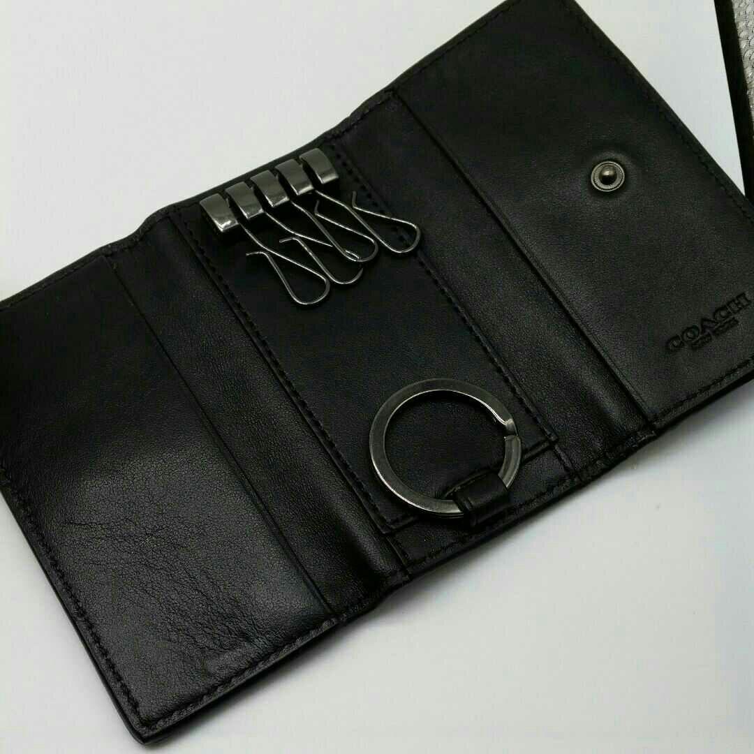 最新作 COACH キーケース 新品 ブラック レザー メンズ