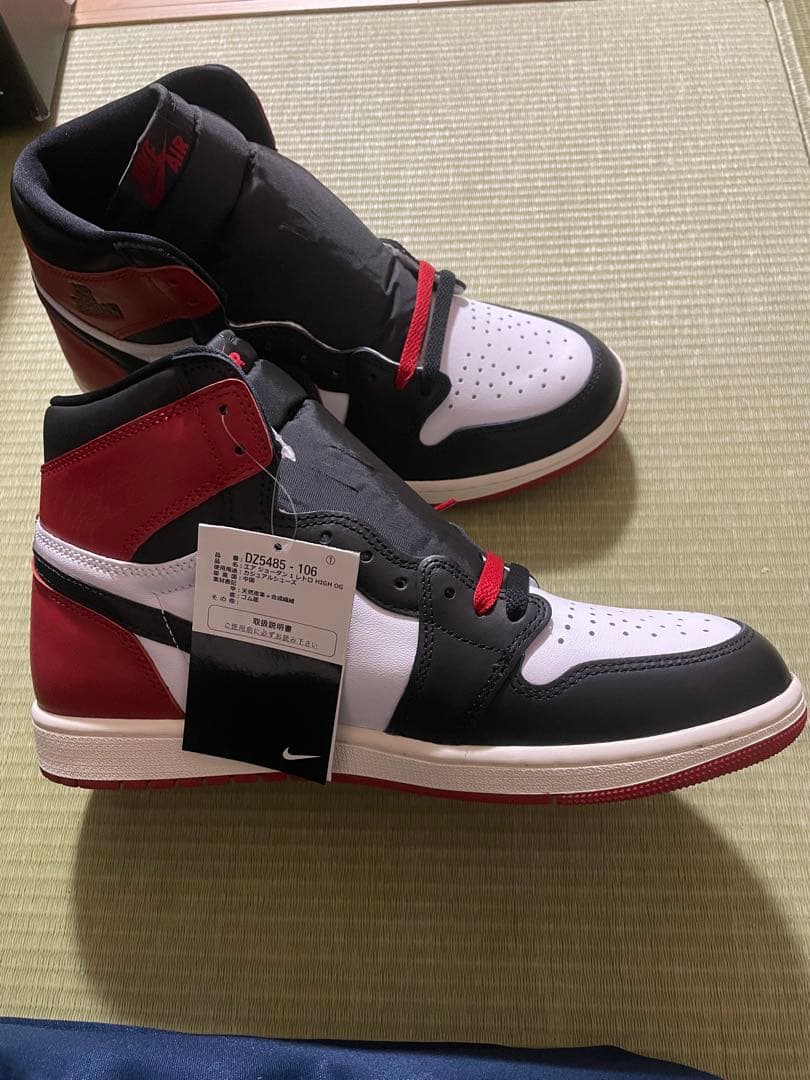 エアジョーダン1ハイOG ブラック/ホワイト/レッド 28.5cm