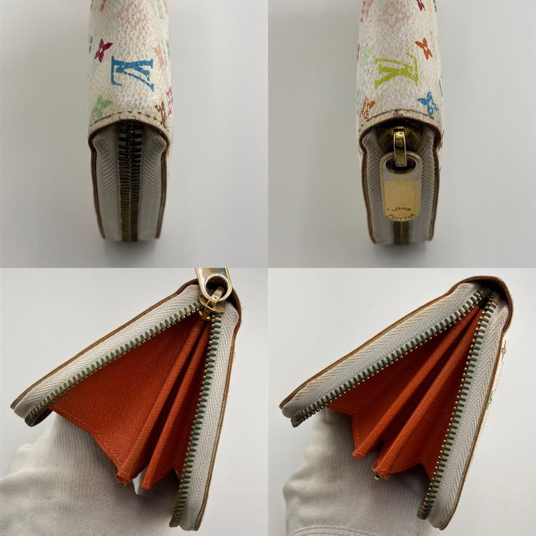 人気✨良品✨ルイヴィトン マルチカラー ジッピーウォレット 白系×オレンジ系