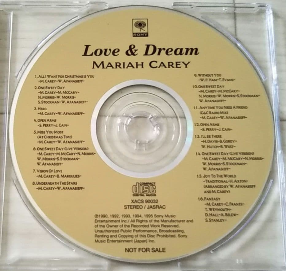 MARIAH CAREY マライア・キャリー　Love＆Dream　国内盤プロモ