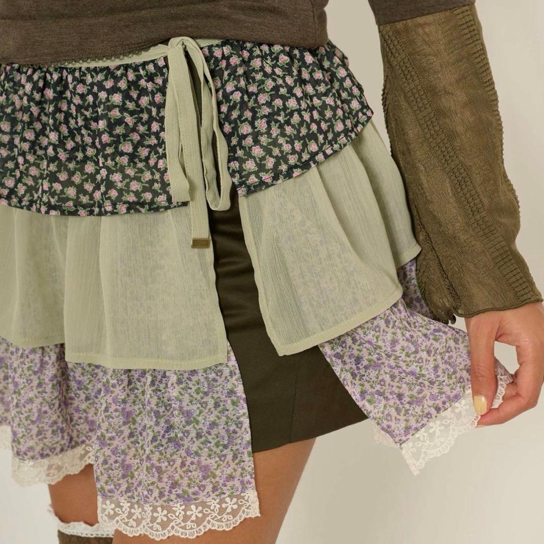 TINA：JOJUN フリルラップレイヤード ショートパンツ