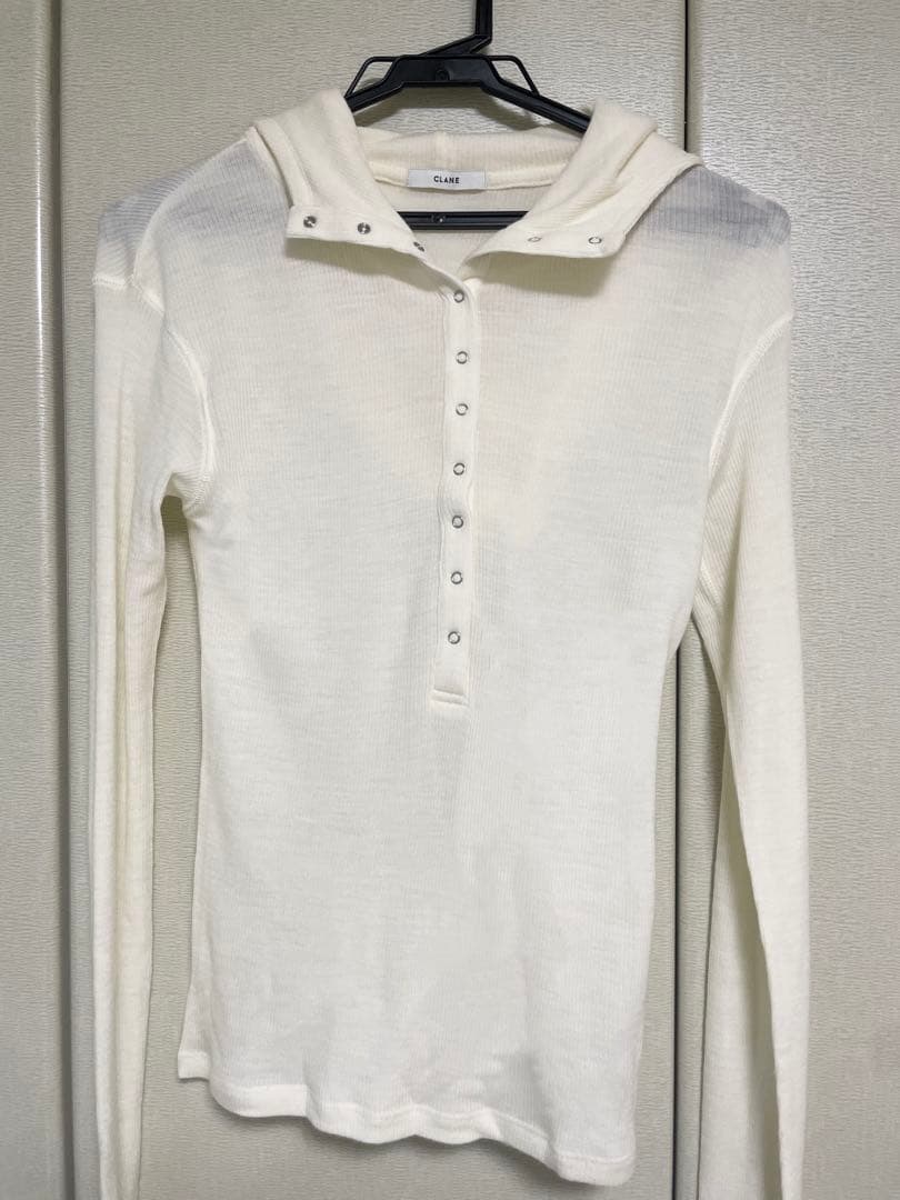 CLANE Wool Rib Hooded Tight Tops 2サイズ