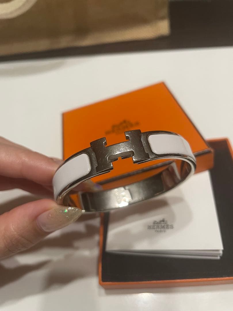 HERMES ホワイトバングル