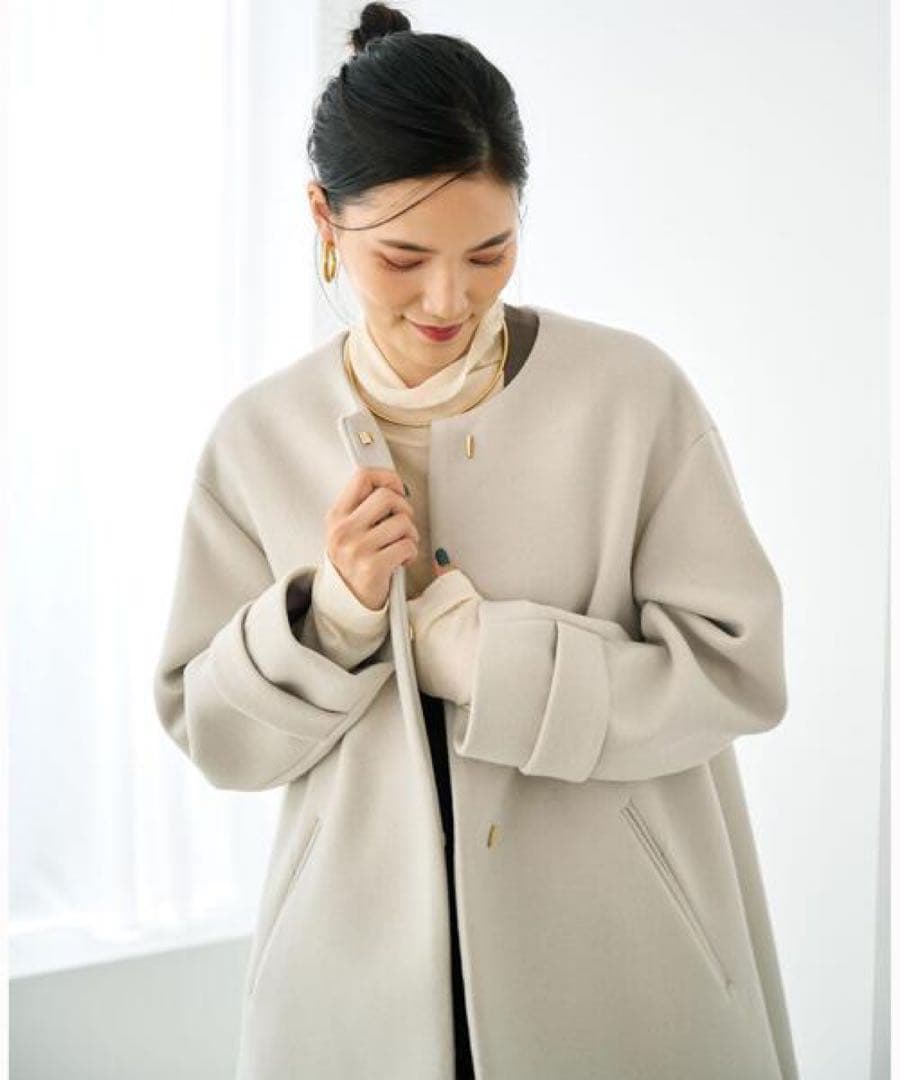 green label relaxing ソフトメルトン Aライン コート