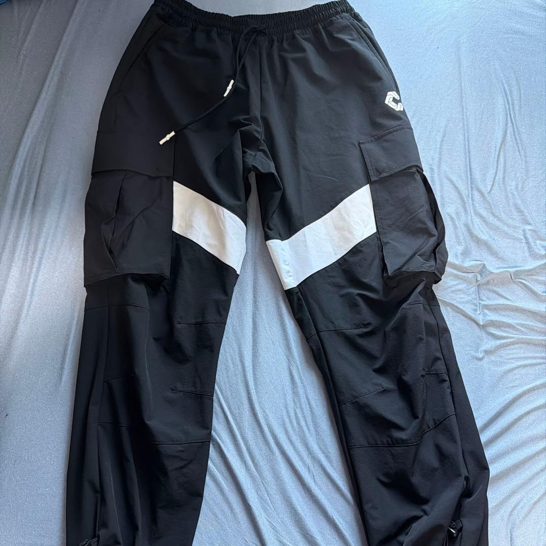 CRONOS クロノス ブラックカーゴパンツ サイドポケット付き M38 メンズ