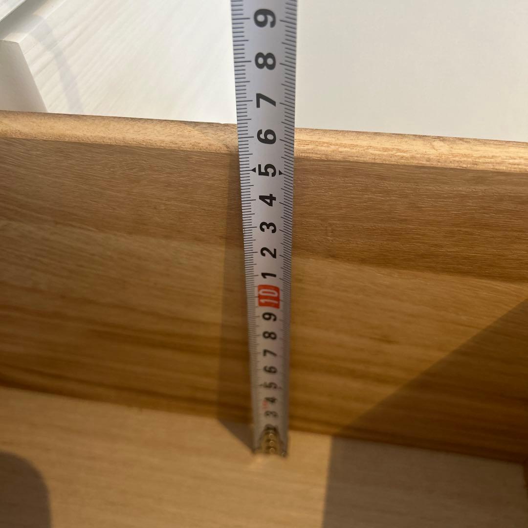 ホワイト 木製 ローチェスト 3段　6引き出し