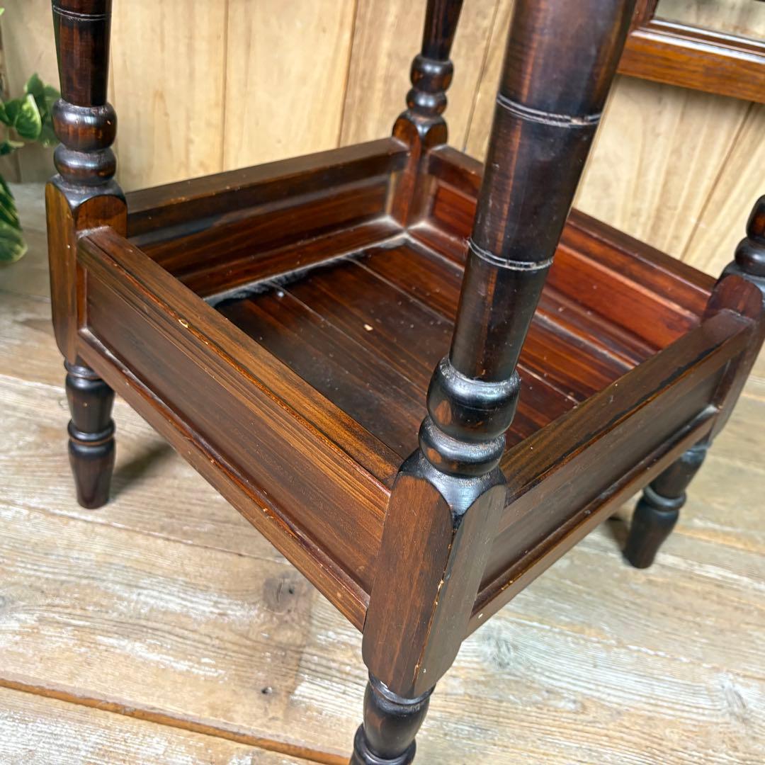 アンティークビンテージ年代物木製サイドテーブル飾り台花台置台ディスプレイ台