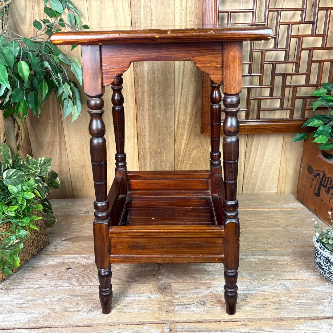 アンティークビンテージ年代物木製サイドテーブル飾り台花台置台ディスプレイ台
