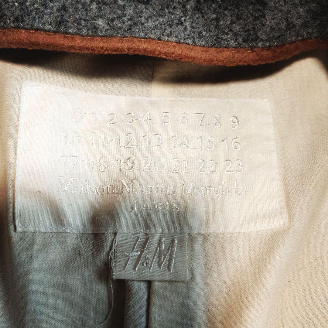 メゾンマルジェラ チェスターコート ダブルボタン ノーカラー キャメル ウール