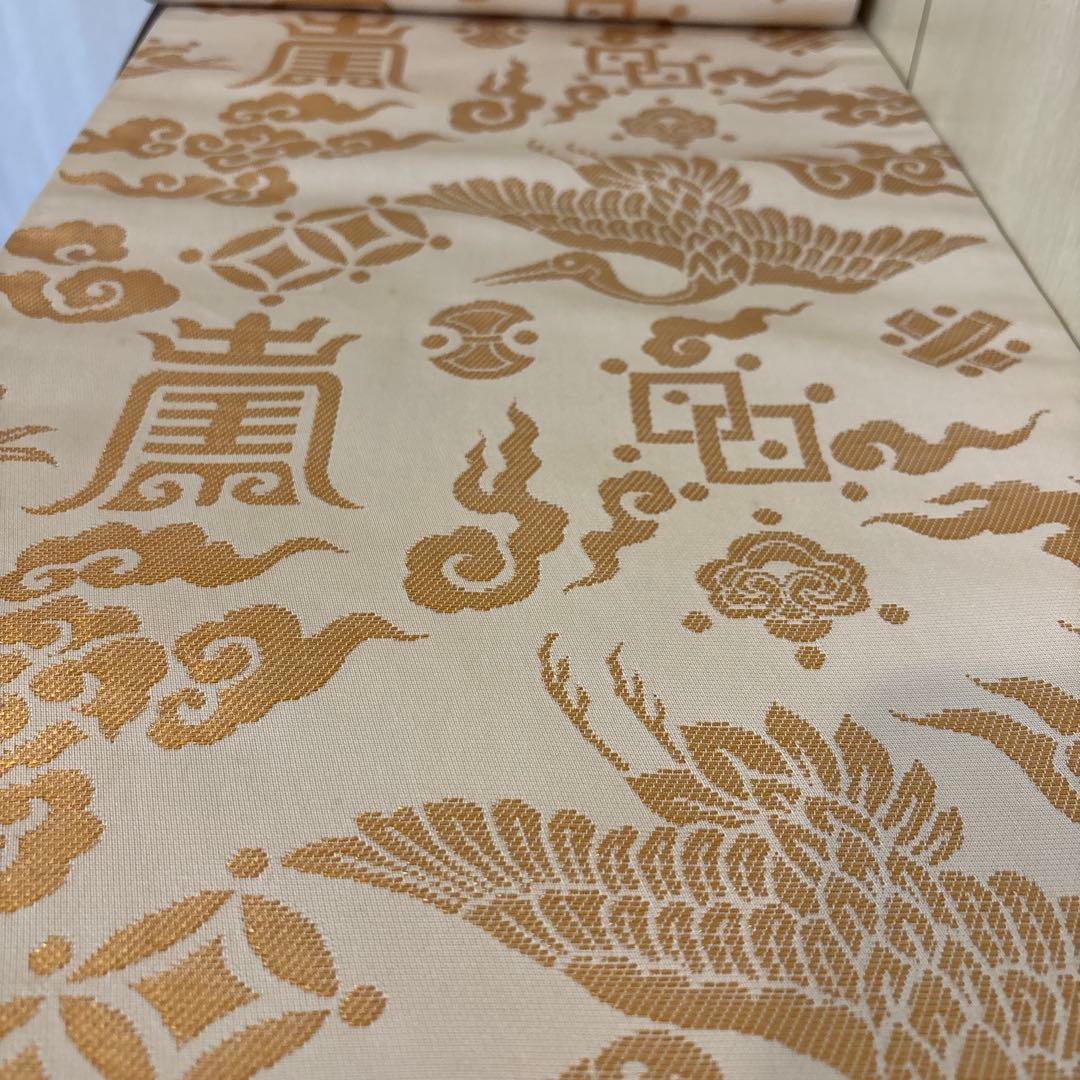 v*o様 傳匠名錦　龍村晋「龍崔鳳福文錦」 全通袋帯　落款入り