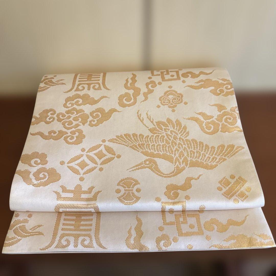 v*o様 傳匠名錦　龍村晋「龍崔鳳福文錦」 全通袋帯　落款入り