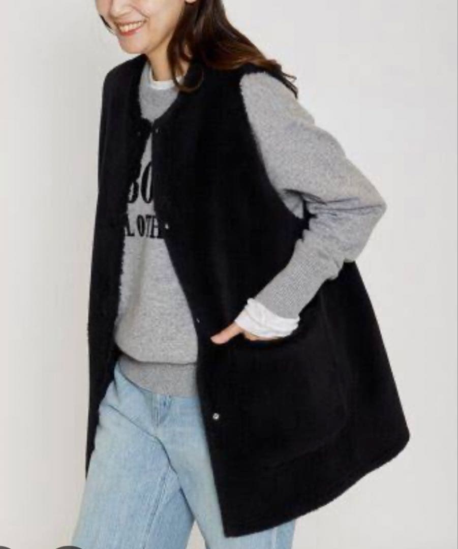 フェイクムートンリバーシブルベスト・ジレ