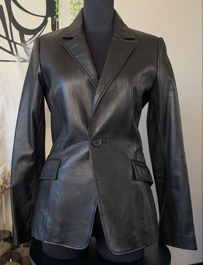 Pinky & Dianne 本革 ラムレザー ジャケット 38 ブラック 美品