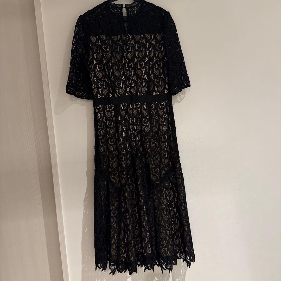 セルフォード　フラワーレースワンピース　ドレス　黒