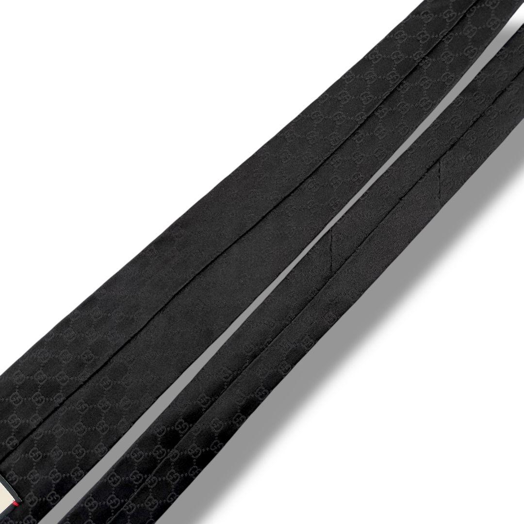 極美品　現行タグ　グッチ　ソリッド　GGパターン　シェリーライン　ジャガード　黒