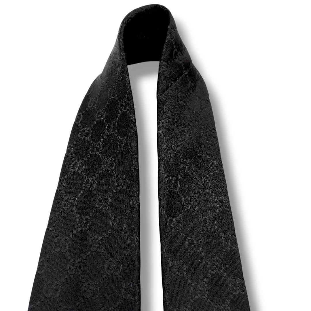 極美品　現行タグ　グッチ　ソリッド　GGパターン　シェリーライン　ジャガード　黒