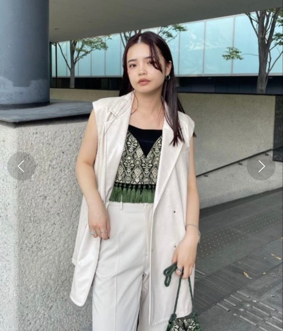 Ameri INDIA EMBROIDERY BUSTIER ネイビー　刺繍