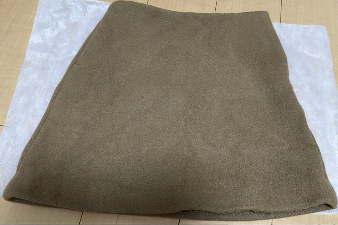 アニュアンス　ウールダブルクロスミニスカート　キャメル　ウールスカート