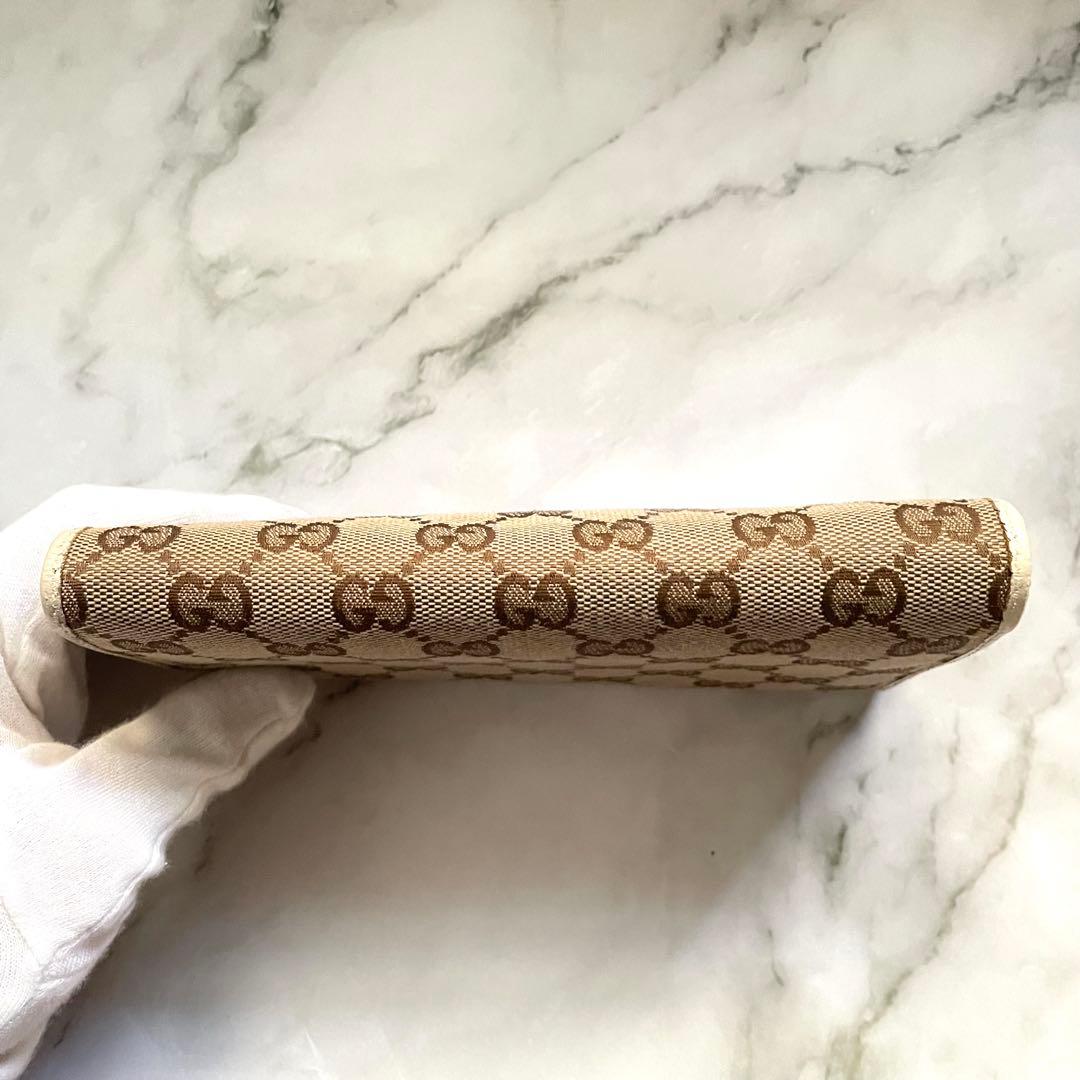 GUCCI グッチ 長財布 GGキャンバス ロゴプレート 折り財布 0111-⑦