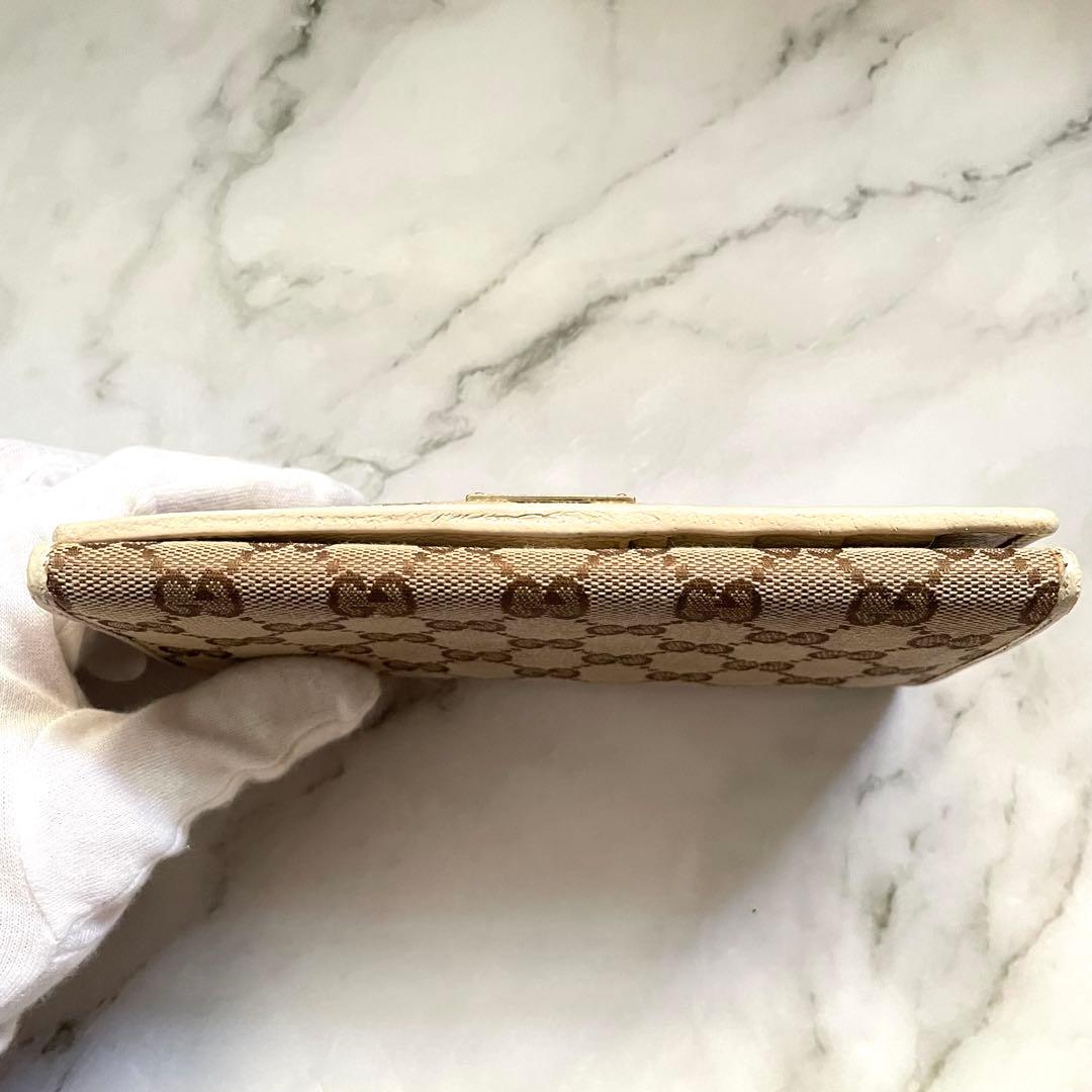 GUCCI グッチ 長財布 GGキャンバス ロゴプレート 折り財布 0111-⑦