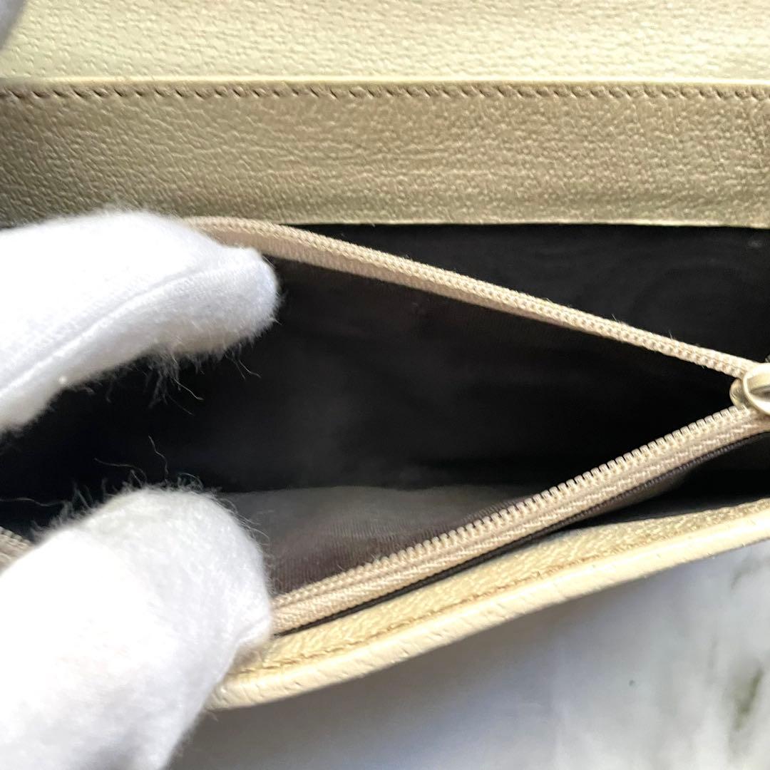 GUCCI グッチ 長財布 GGキャンバス ロゴプレート 折り財布 0111-⑦