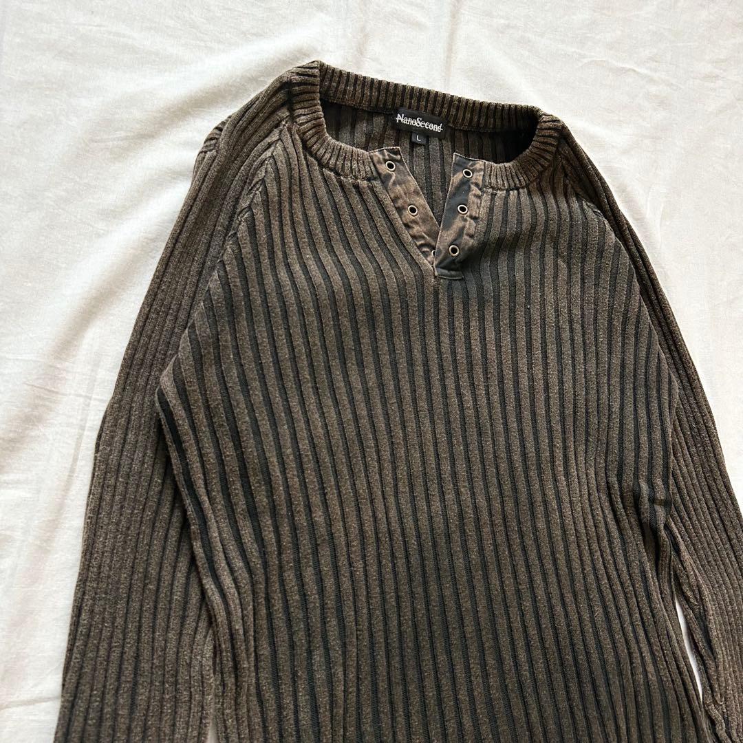 リブカットソー グランジ フェード加工 y2k 平成 00s アーカイブ パンク