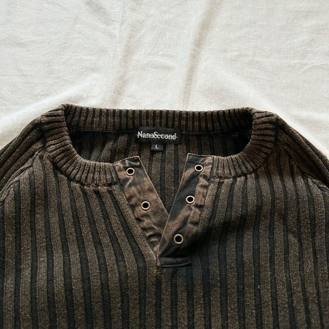 リブカットソー グランジ フェード加工 y2k 平成 00s アーカイブ パンク