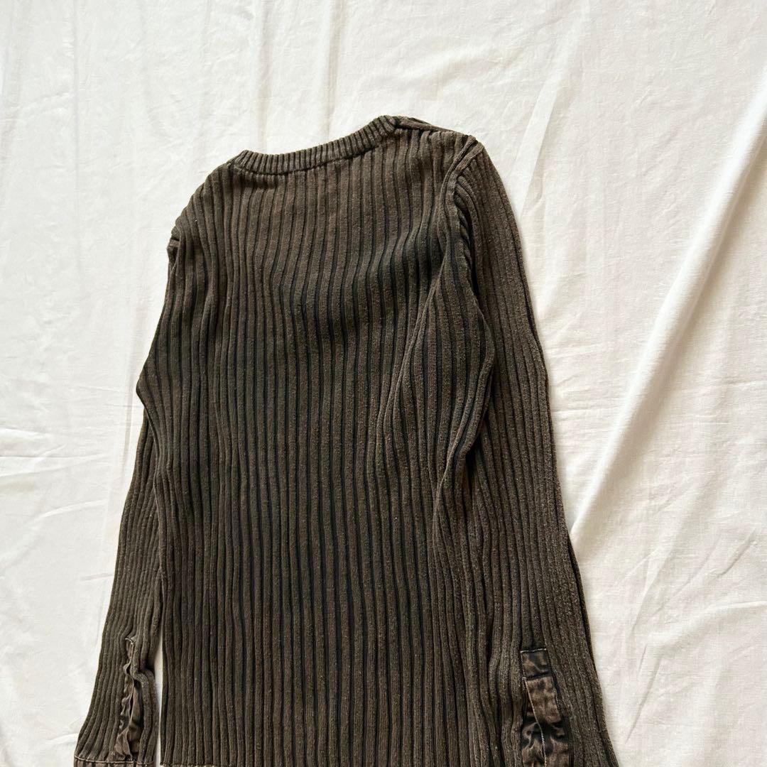 リブカットソー グランジ フェード加工 y2k 平成 00s アーカイブ パンク