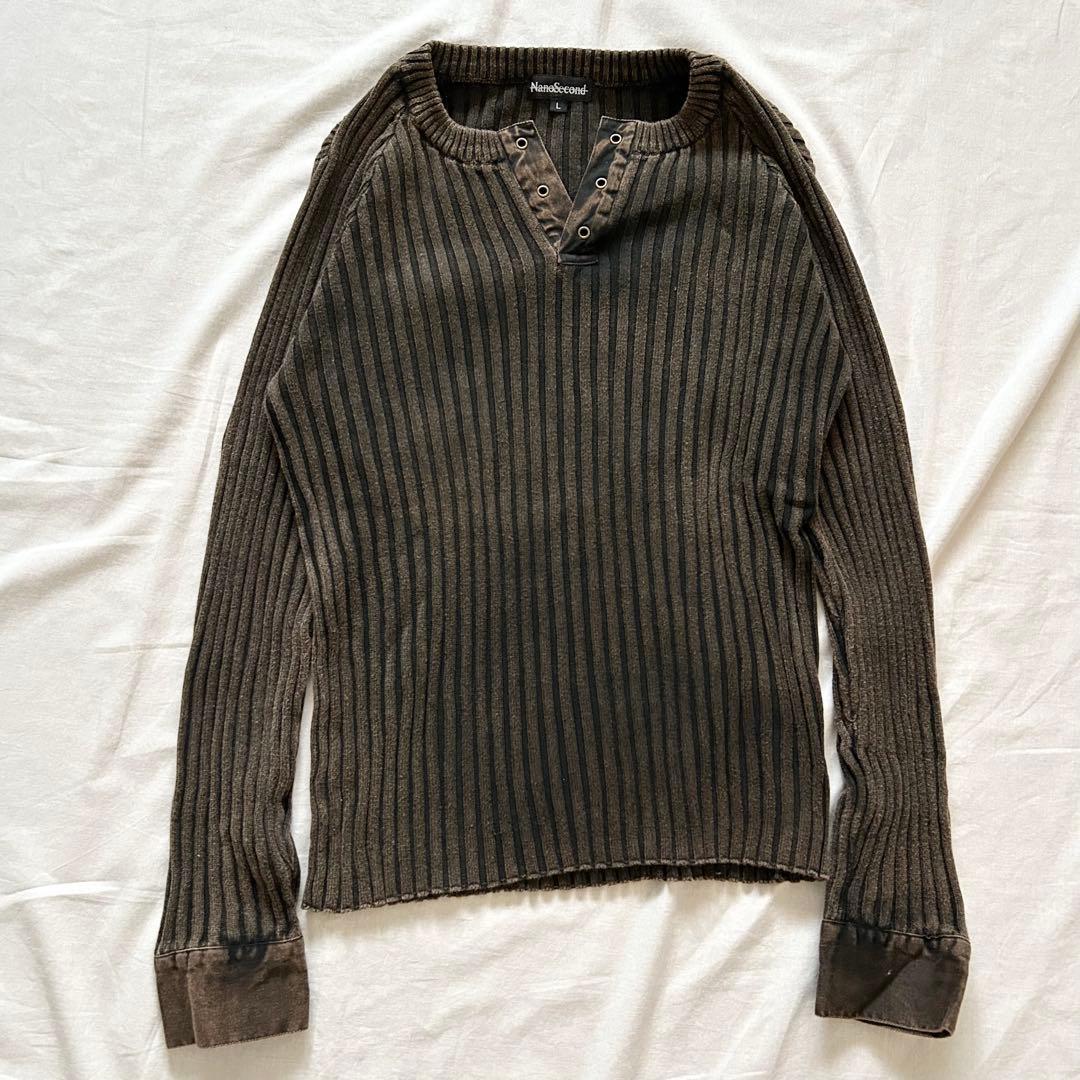 リブカットソー グランジ フェード加工 y2k 平成 00s アーカイブ パンク