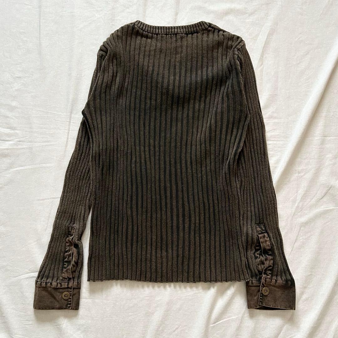 リブカットソー グランジ フェード加工 y2k 平成 00s アーカイブ パンク