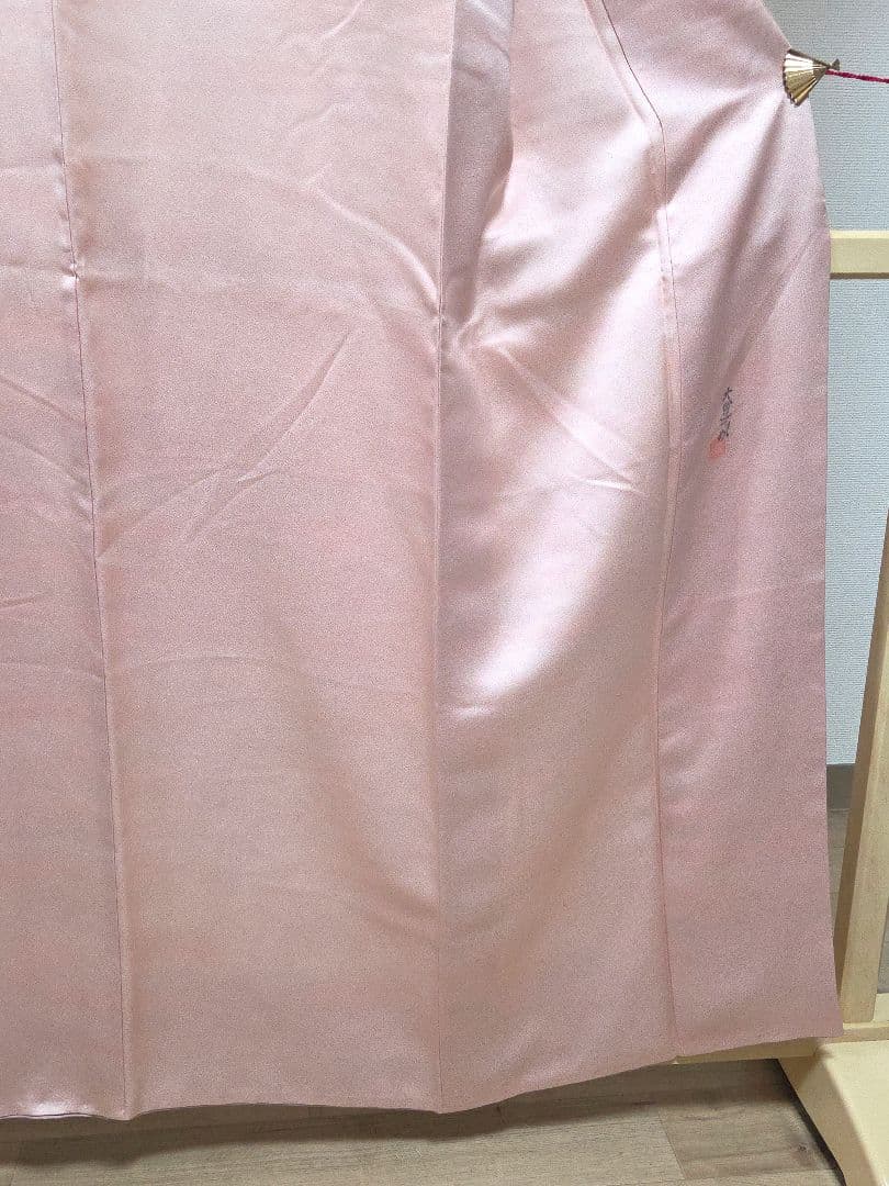 A◆着物くつろぎ 作家物 本郷大田子 虹染め ピンク 袷 正絹 色無地 着物