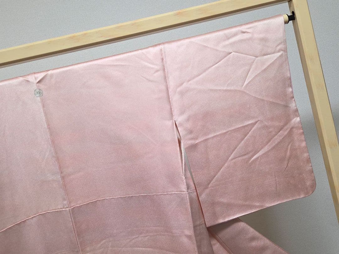 A◆着物くつろぎ 作家物 本郷大田子 虹染め ピンク 袷 正絹 色無地 着物