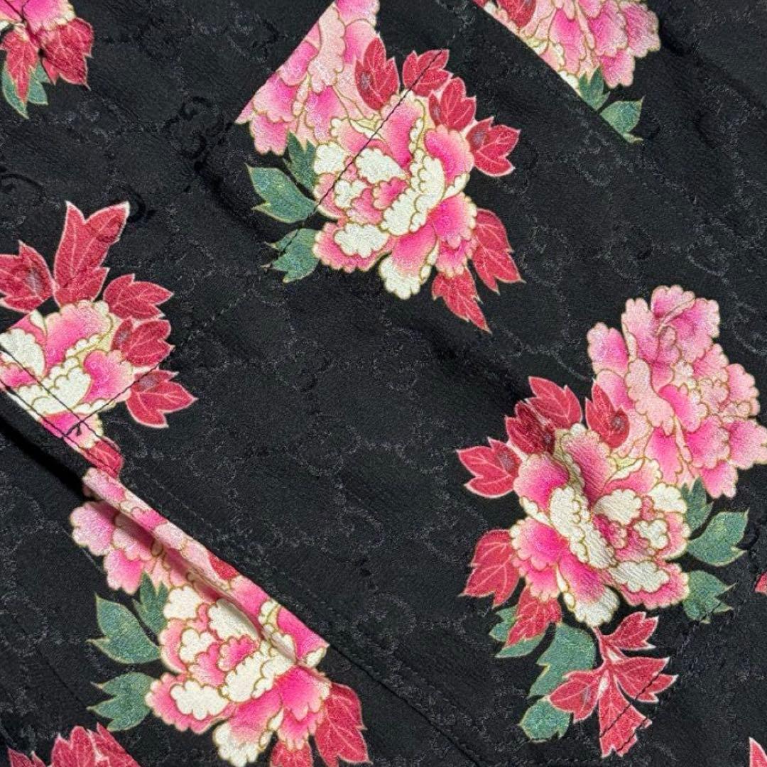 グッチ パンツ 花柄 GG シルク100% 総柄 イタリア製　46サイズ　新品