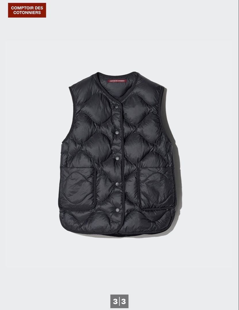 COMPTOIR DES COTONNIERS ブラックダウンベスト エス