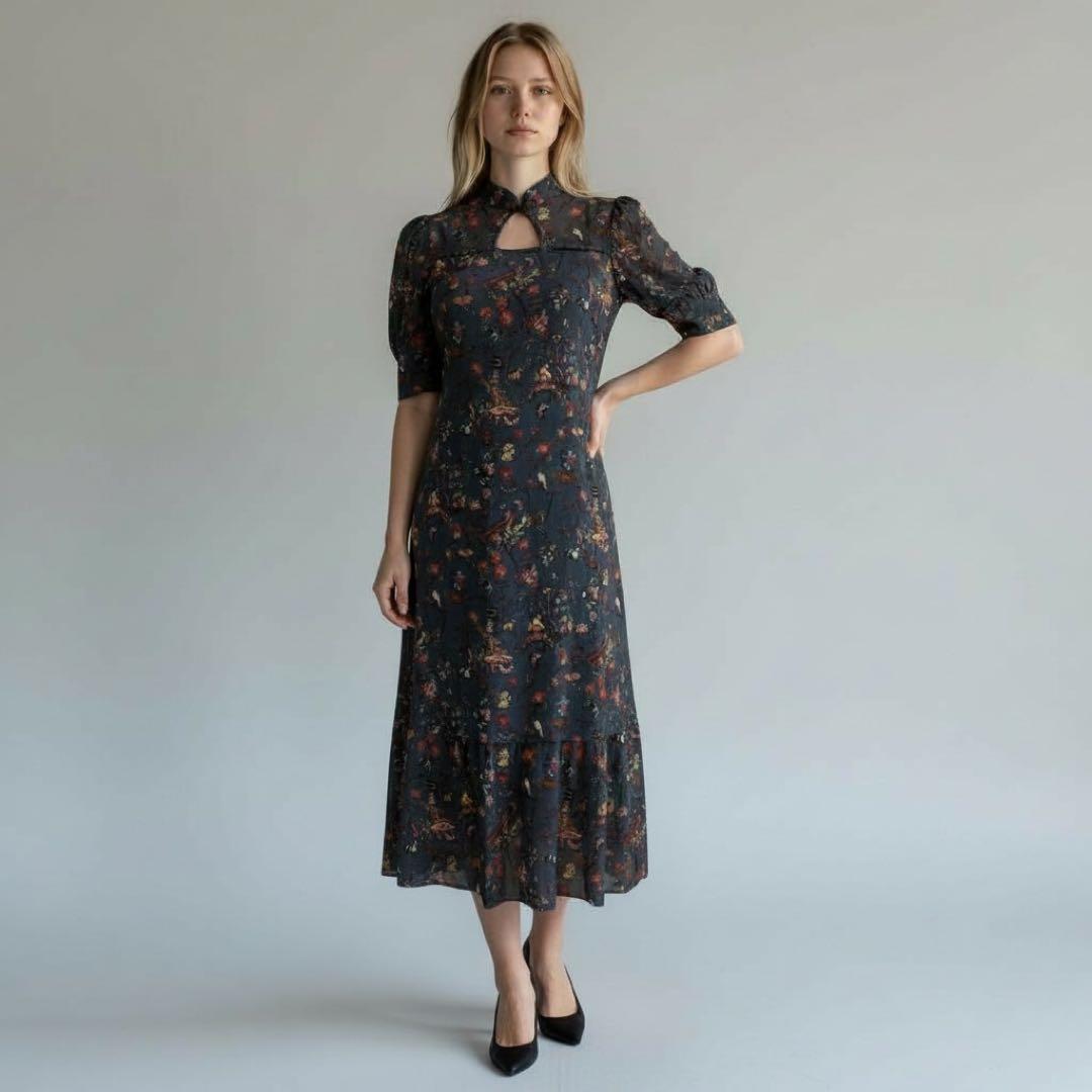 希少/ヴィヴィアンタム/ワンピース/マオカラー/パワーネット/パンダ/シノワズリ