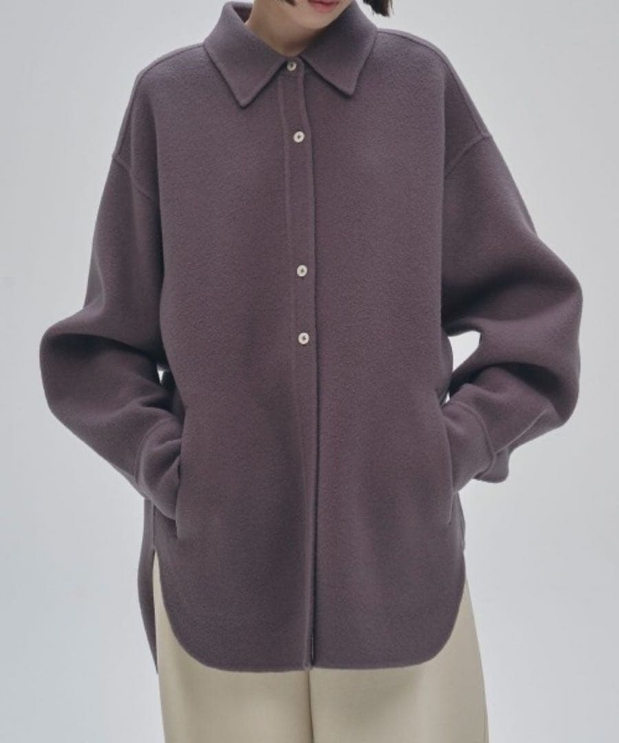 TODAYFULウールシャツジャケット　スカイブルー36サイズ