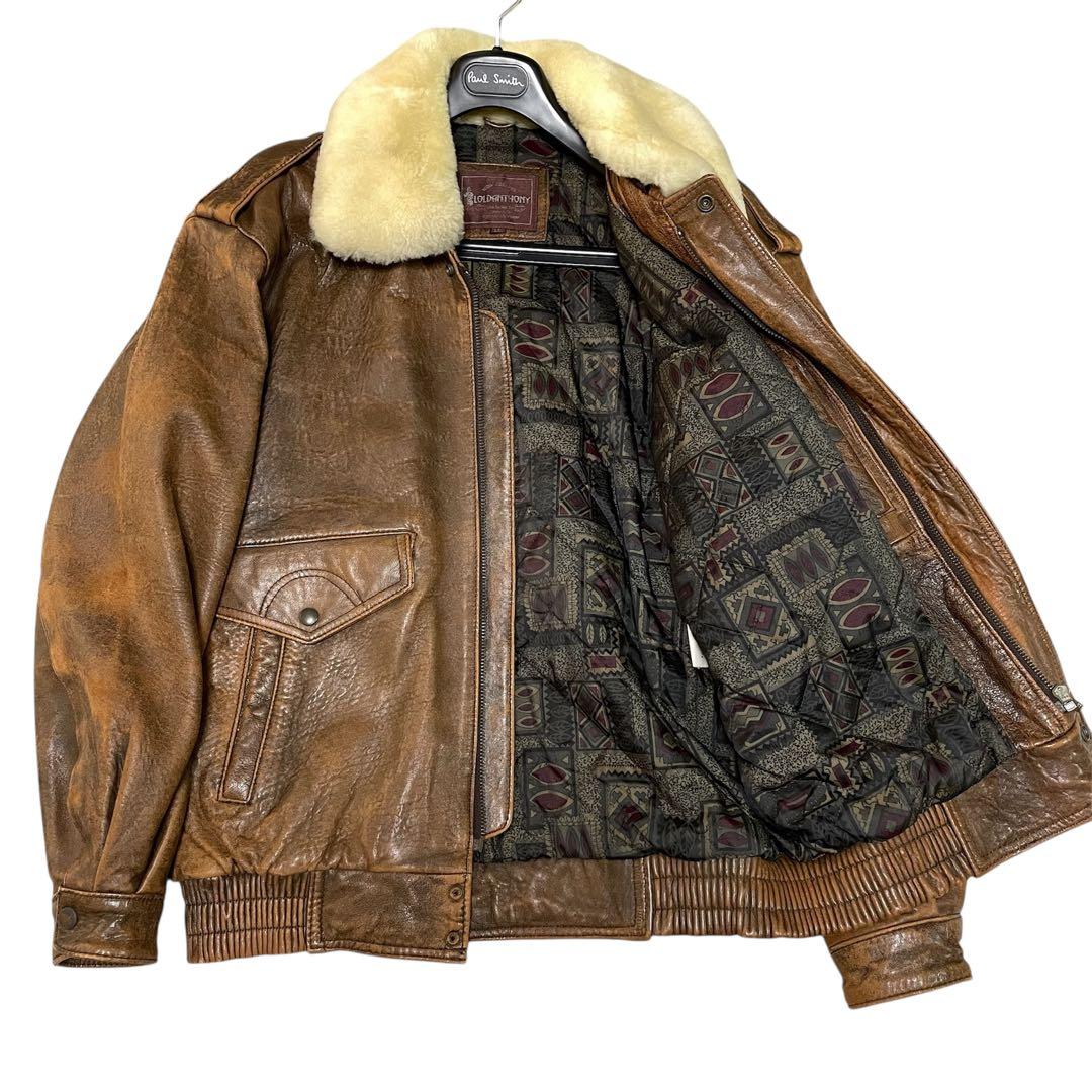 超希少LLサイズ✨ヴィンテージ フライトジャケット　A2 レザージャケット　ボア
