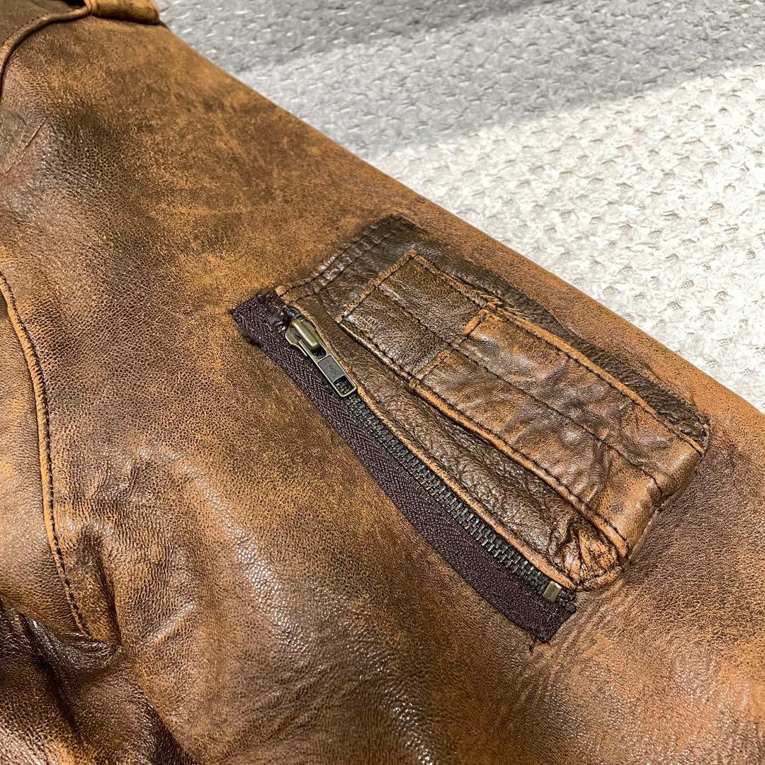 超希少LLサイズ✨ヴィンテージ フライトジャケット　A2 レザージャケット　ボア